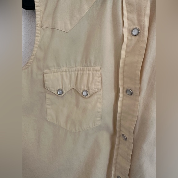 Pale Yellow Vintage Western Button Up Tank - Picture 2 of 7